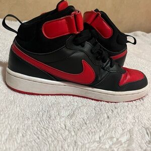 Nike Kids Black and Red High-Top Sneakers